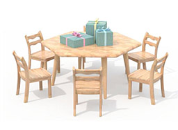 学校作业桌椅_幼儿园实木学习桌椅_儿童美术木质桌椅